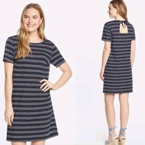 Draper James Navy Striped Shift Dress